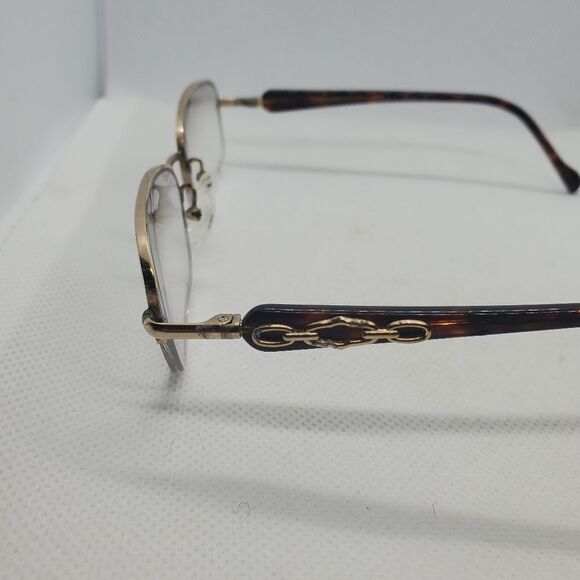 Charriol Gold & Brown Tortoiseshell Prescription Glasses Frames - Picture 7 of 10